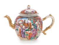A Chinese Export Famille Rose Porcelain Tea Pot Height of tea pot 6 1/4 inches. — 18TH/19TH CENTURY