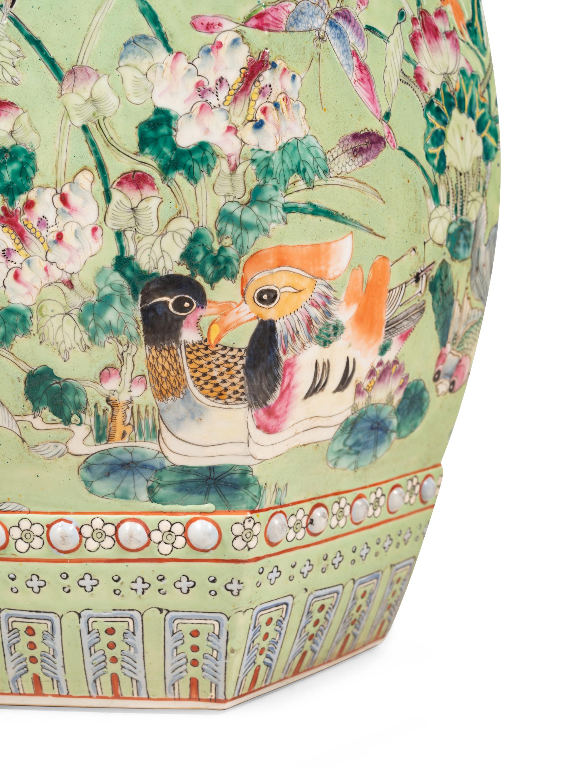 A Chinese Enameled Porcelain Garden Seat