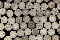 A Large Collection of Seated Liberty Barber and Mercury 10c Coins
