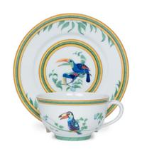 An Hermès Porcelain Toucans Porcelain Dinner Service