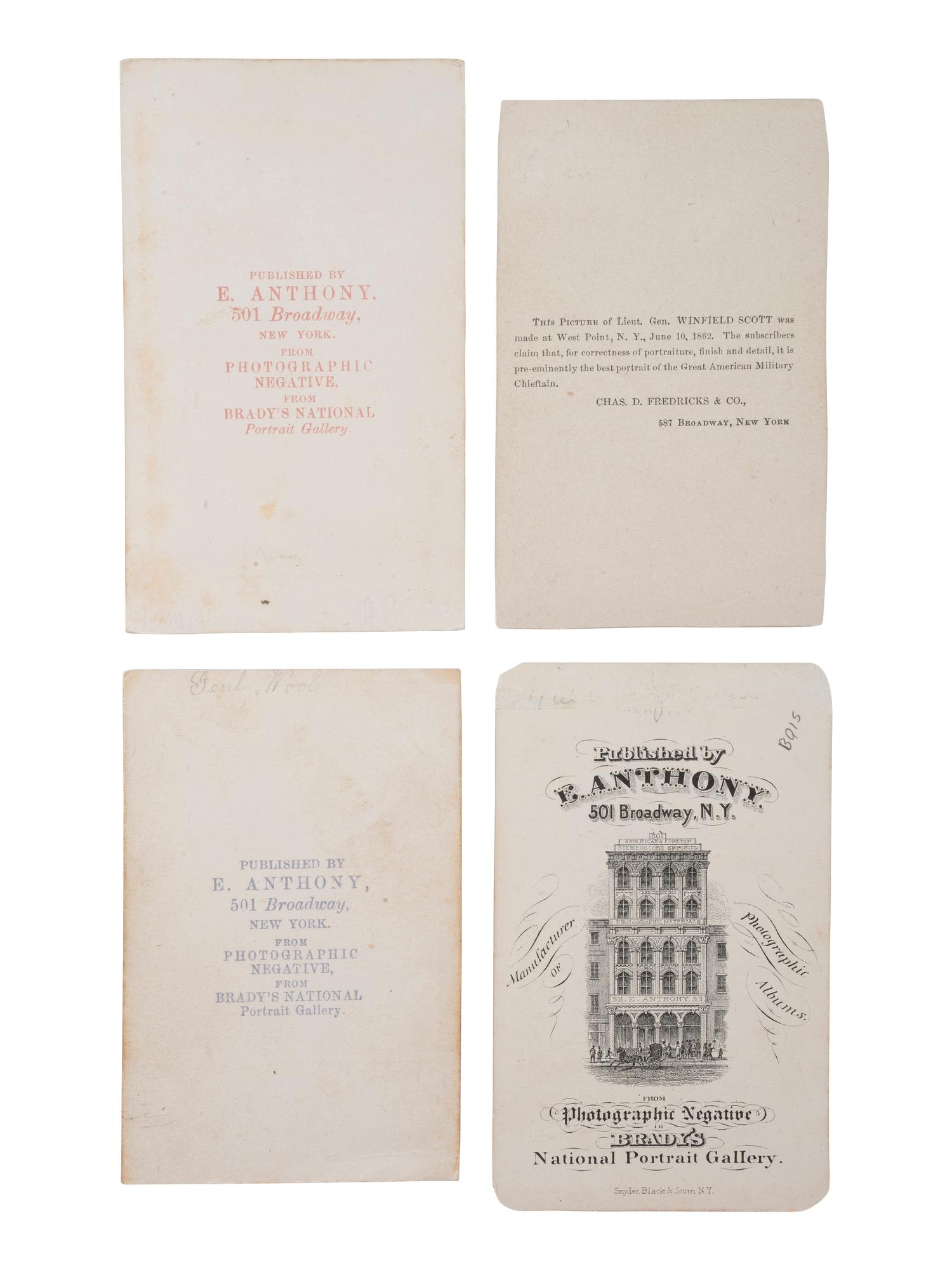 [CIVIL WAR]. 9 images, incl. CDVs of Union generals, many from the Army of the Potomac.