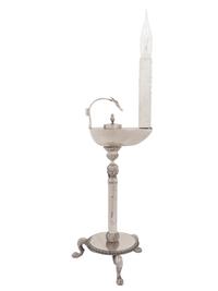 A Neoclassical Silver-Plate Library Lamp