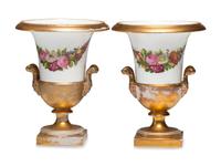 A Pair of Paris Porcelain Urn Vases