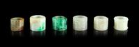 Six Jade and Jadeite Archer's Rings