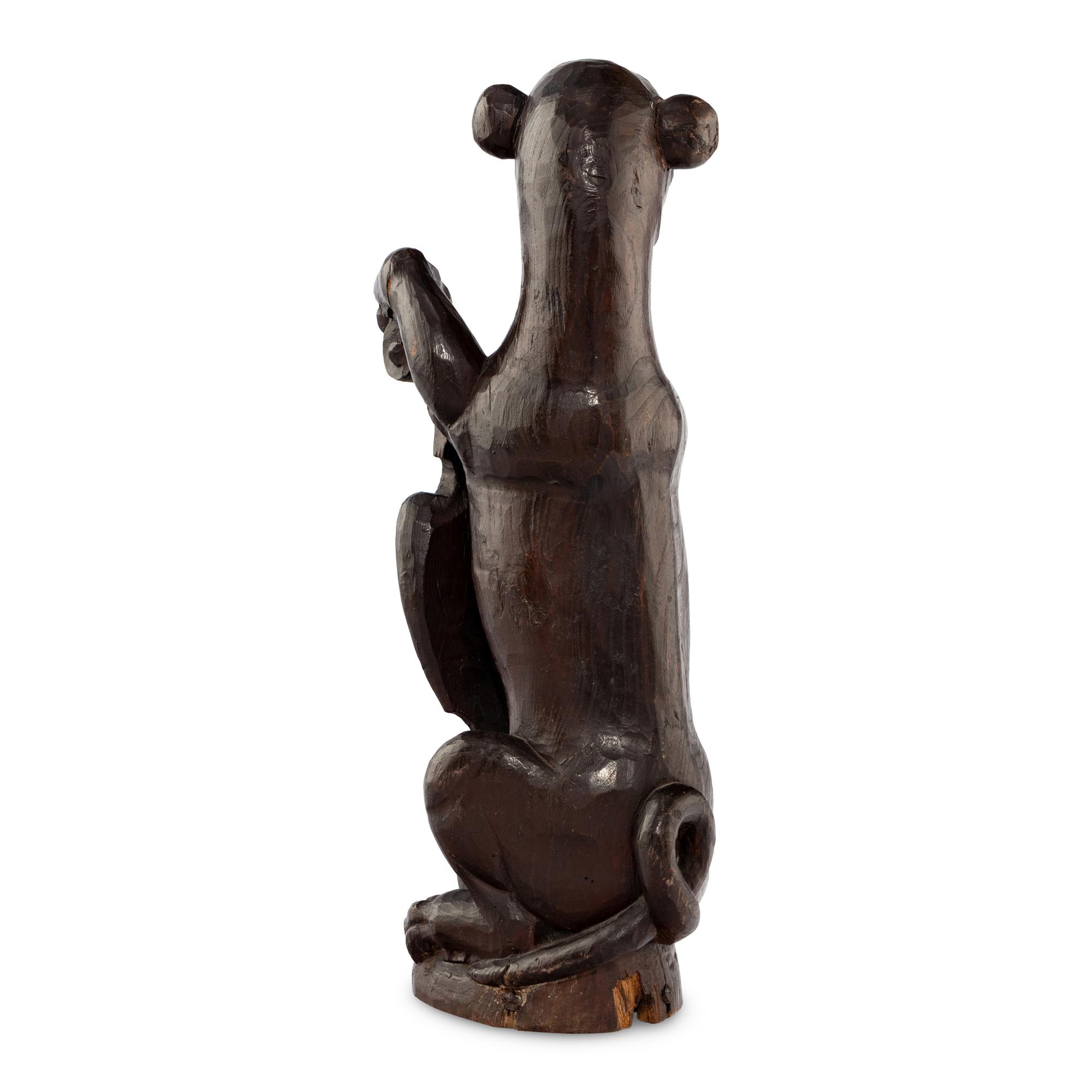 An English Carved Oak Heraldic Support