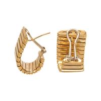 CARLO WEINGRILL, YELLOW GOLD HOOP EARCLIPS