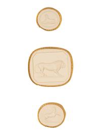 Sixteen Framed Groups of Grand Tour Plaster Intaglios