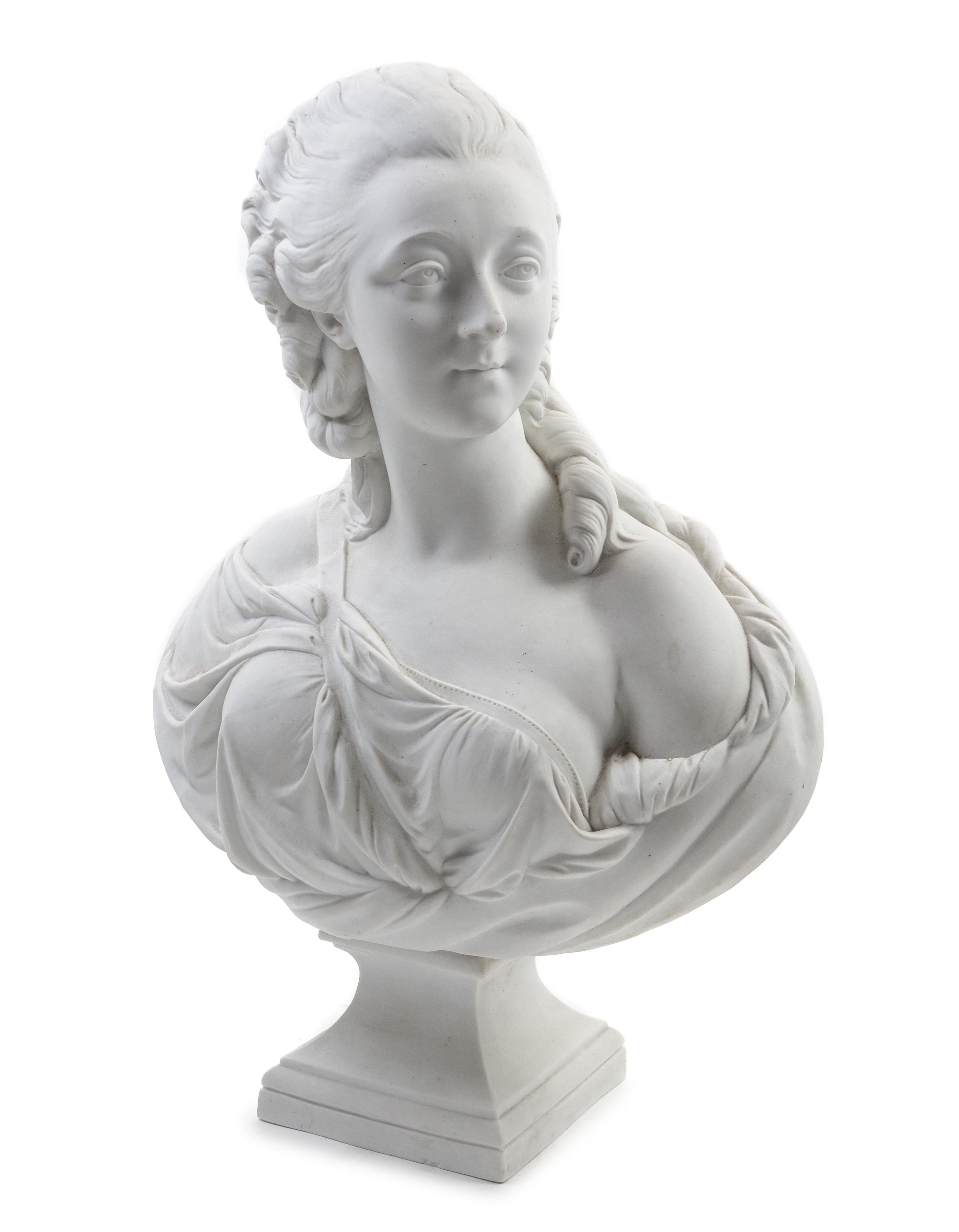 A French Parian Ware Bust Height 24 inches. — AFTER AUGUSTIN PAJOU, 19TH CENTURY