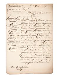 [MANUSCRIPTS - NAPOLEONIC]. A group of 2 letters in French, related to Jean-Baptiste Viallanes and Claude-Pierre Pajol.