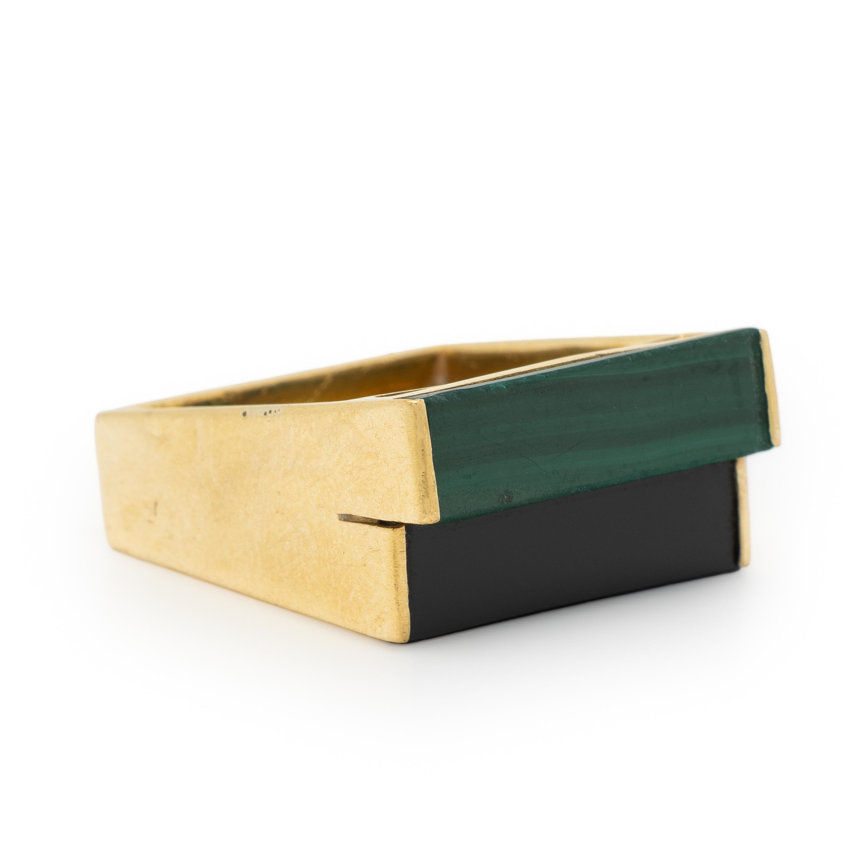 Onyx and Malachite Ring