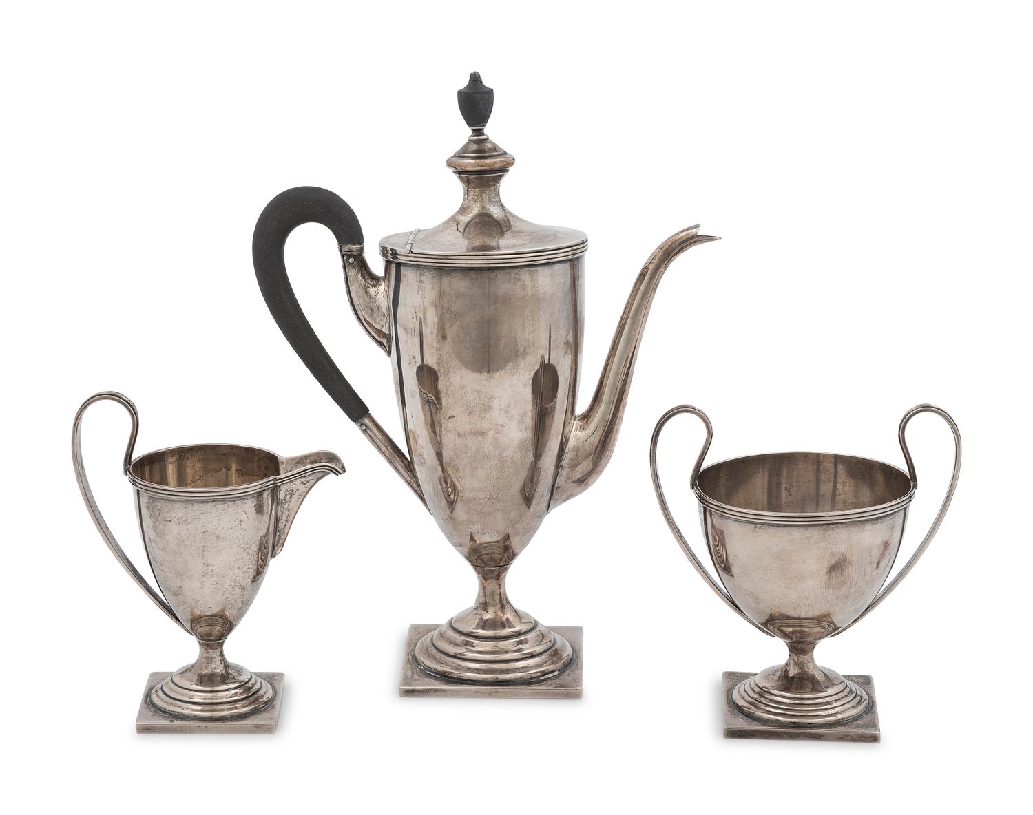 An American Silver Three-Piece Coffee Service