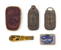 Four Chinese Metal Belt Hooks
