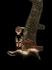 A Pair of Egyptian Bronze Ostrich Plumes