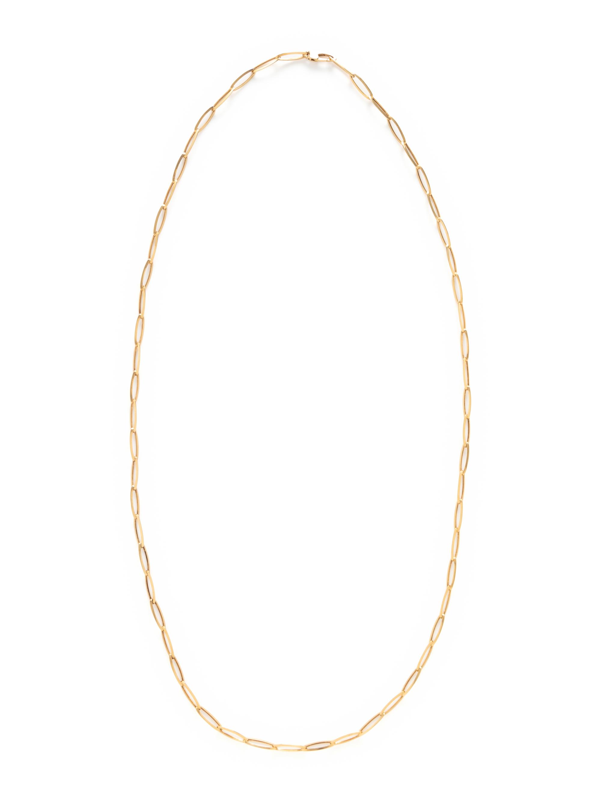 YELLOW GOLD PAPERCLIP LINK NECKLACE