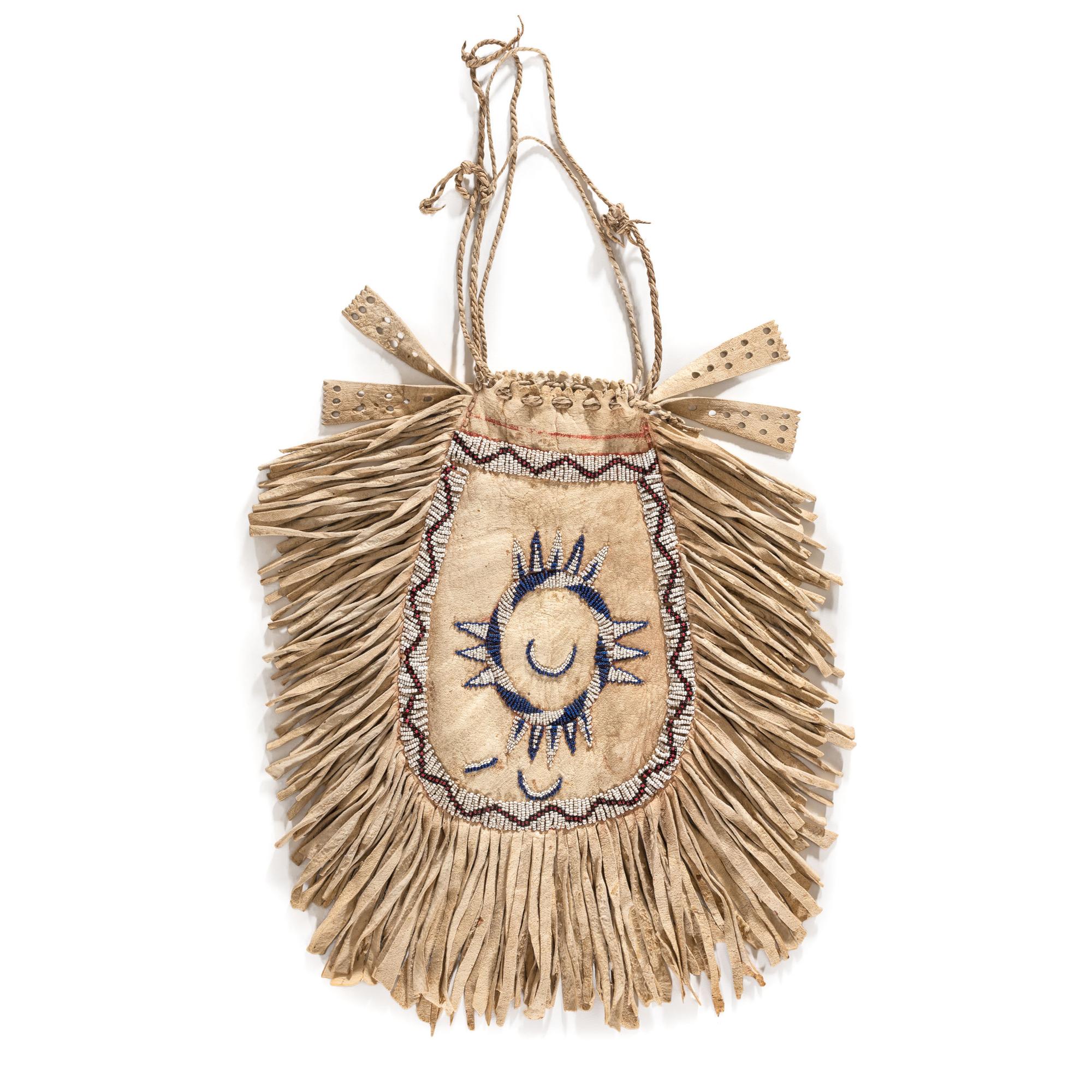 Apache Beaded Hide Bag