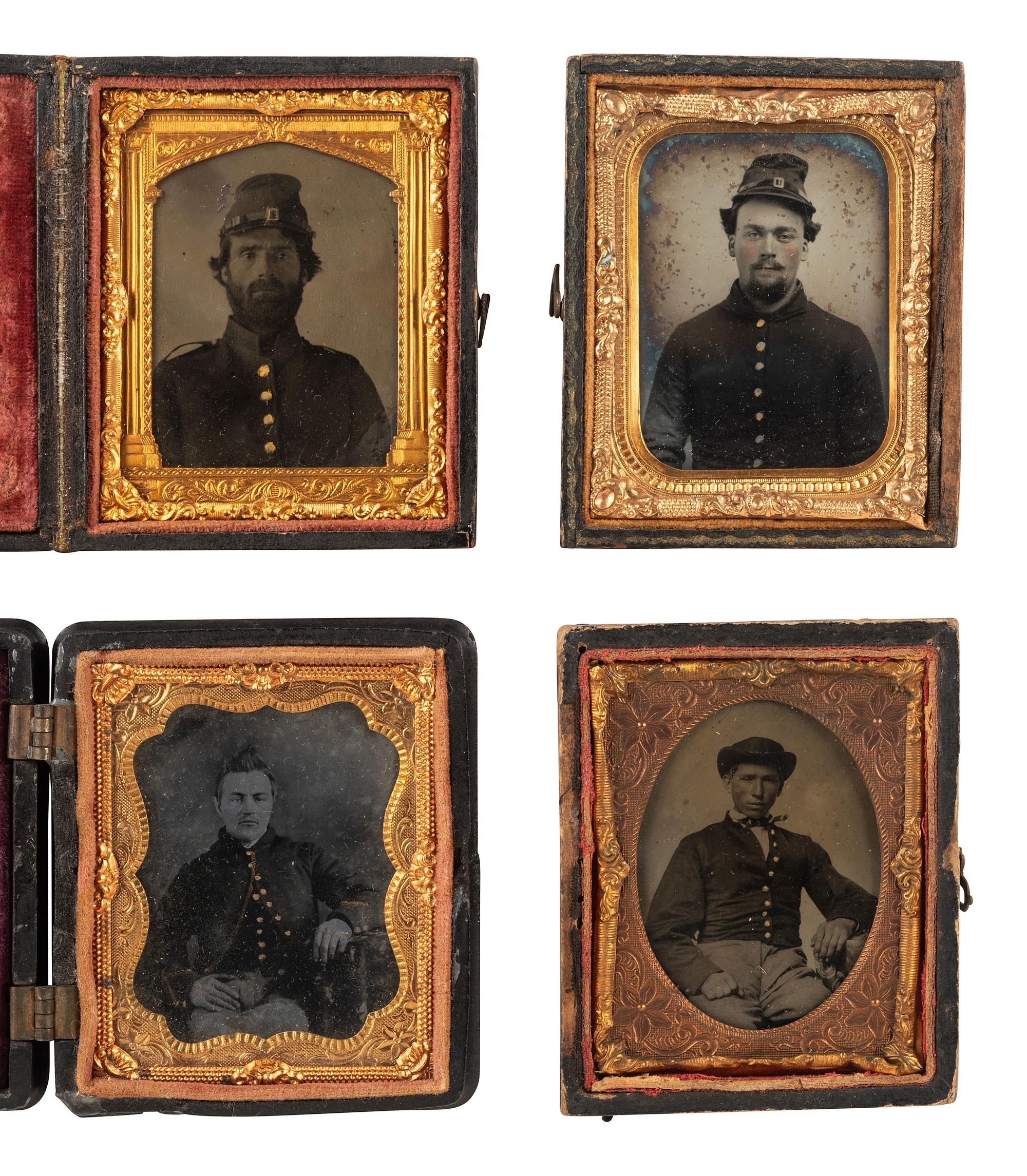 [CIVIL WAR]. 6 ninth plate portraits of soldiers, incl. 2 portraits of possibly the same soldier.