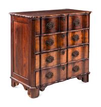 A Dutch Walnut Serpentine-Front Chest of Drawers