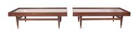 A Pair of American Low Tables Height 12 x width 40 3/4 x depth 21 1/2 inches. — 20TH CENTURY