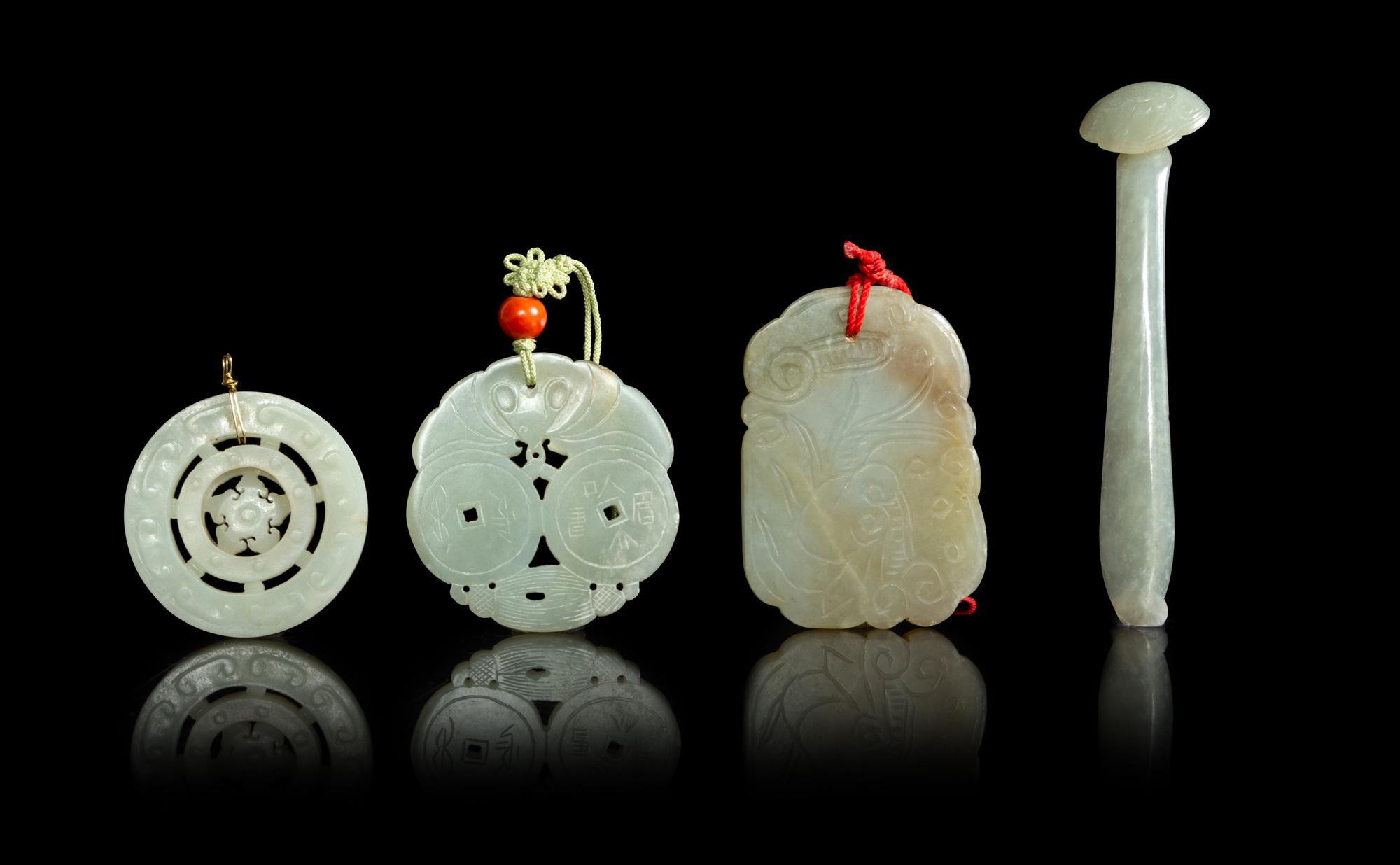 Four Celadon Jade Articles