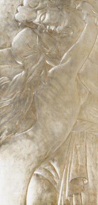 A Christopher Guy Hand Carved Silver Leaf Amoureux Wall Panel — 21ST CENTURY