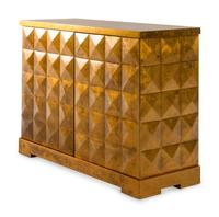 A Contemporary Gold-Finished Two-Door Cabinet
