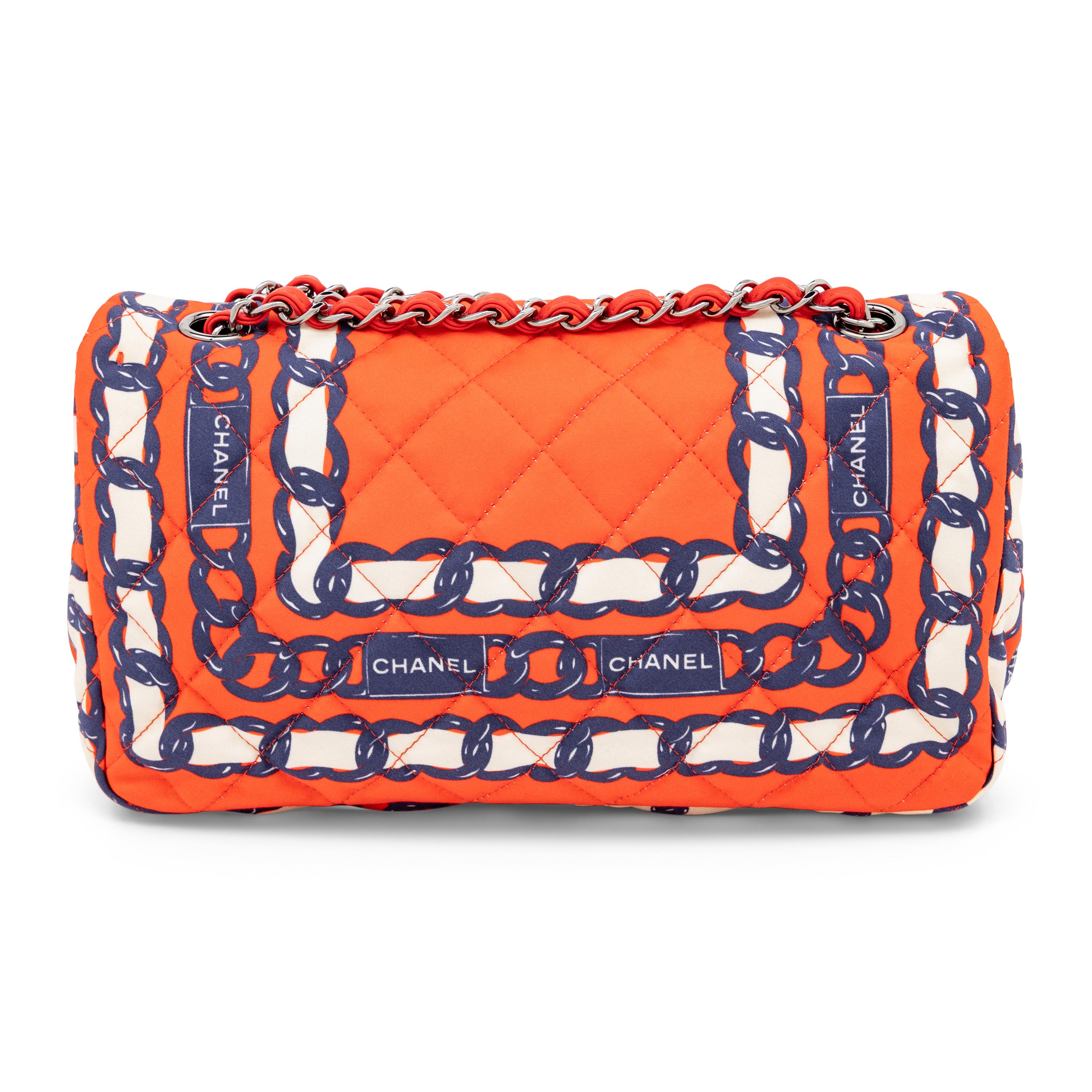 Chanel, Printed Silk Medium Classic Flap Bag