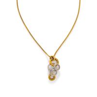 BICOLOR GOLD AND DIAMOND RING AND NECKLACE