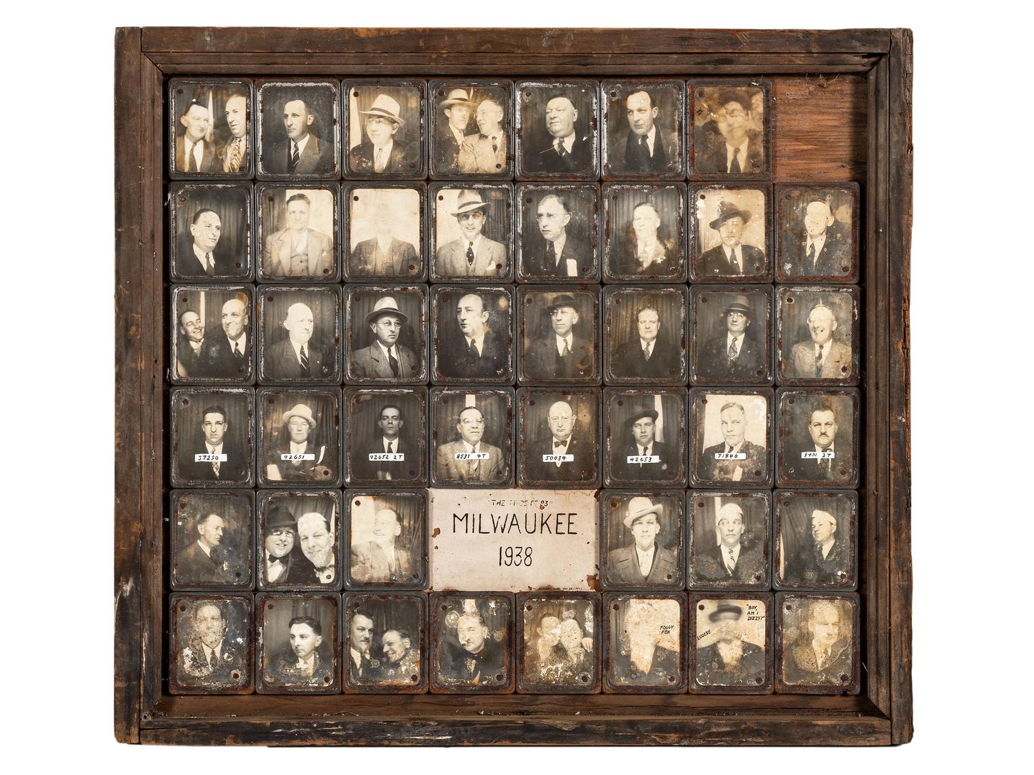 [EARLY PHOTOGRAPHY]--[CRIME & PUNISHMENT]. An assemblage of "mugshots" perhaps photographed within an early photo booth.