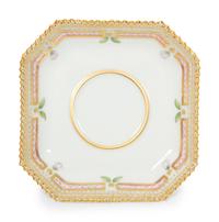 Seven Royal Copenhagen Flora Danica Porcelain Custard Cups and Saucers