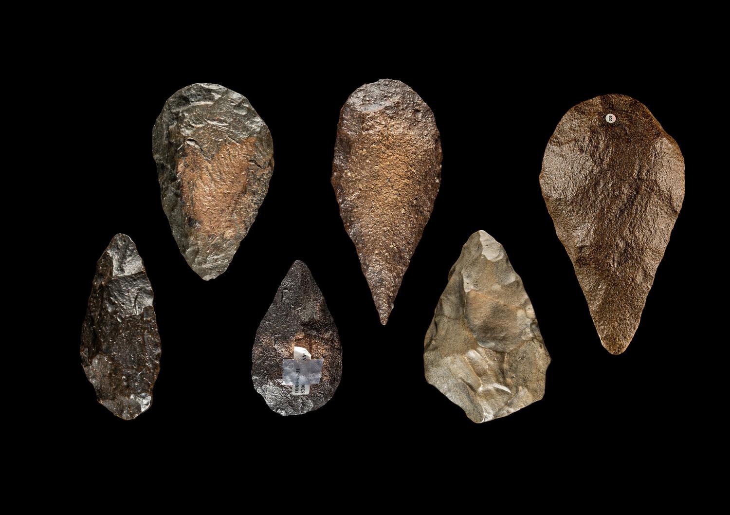 Six Paleolithic Quartzite Hand Axes