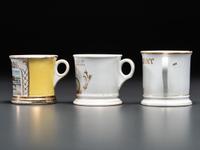 Three Sporting Porcelain Shaving Mugs
