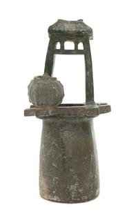 A Chinese Green Glazed Pottery Model of a Well Height 14 1/2 inches. — HAN DYNASTY (206 B.C. - A.D. 220)