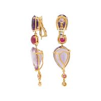 YELLOW GOLD AND MULTIGEM EARRINGS