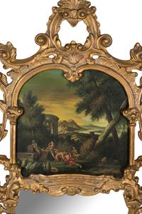 A Rococo Style Giltwood Trumeau Mirror