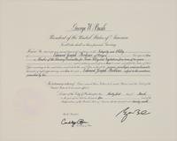 [POLITICS]. [PERKINS, Edward Joseph (1928-2020)]. A group of 9 appointments by Presidents Reagan, Bush, Clinton, and Bush to Perkins, presumably with secretarial or facsimile signatures, including: