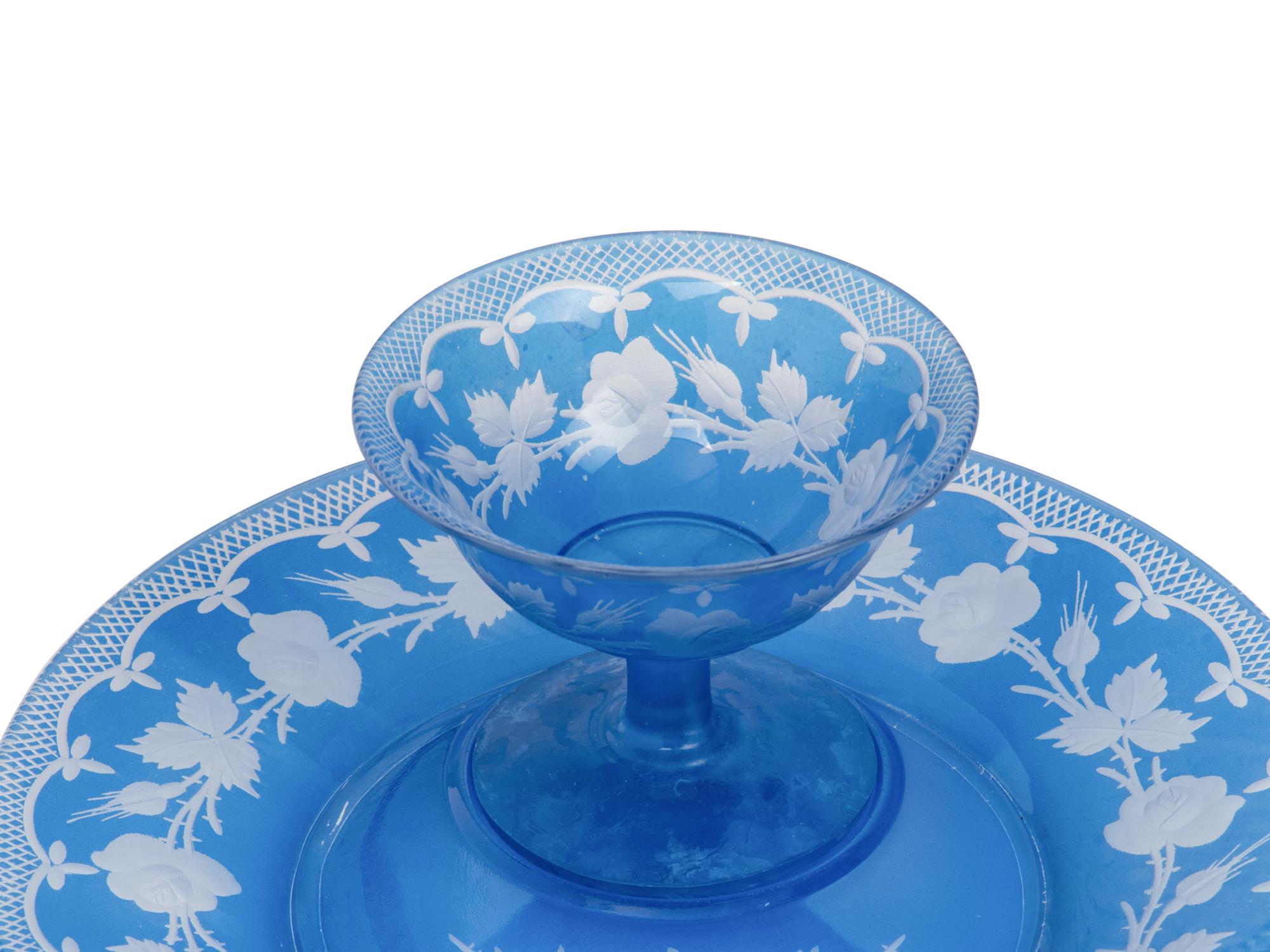 An Etched Glass Dessert Service