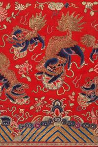 Three Chinese Embroidered Silk Panels