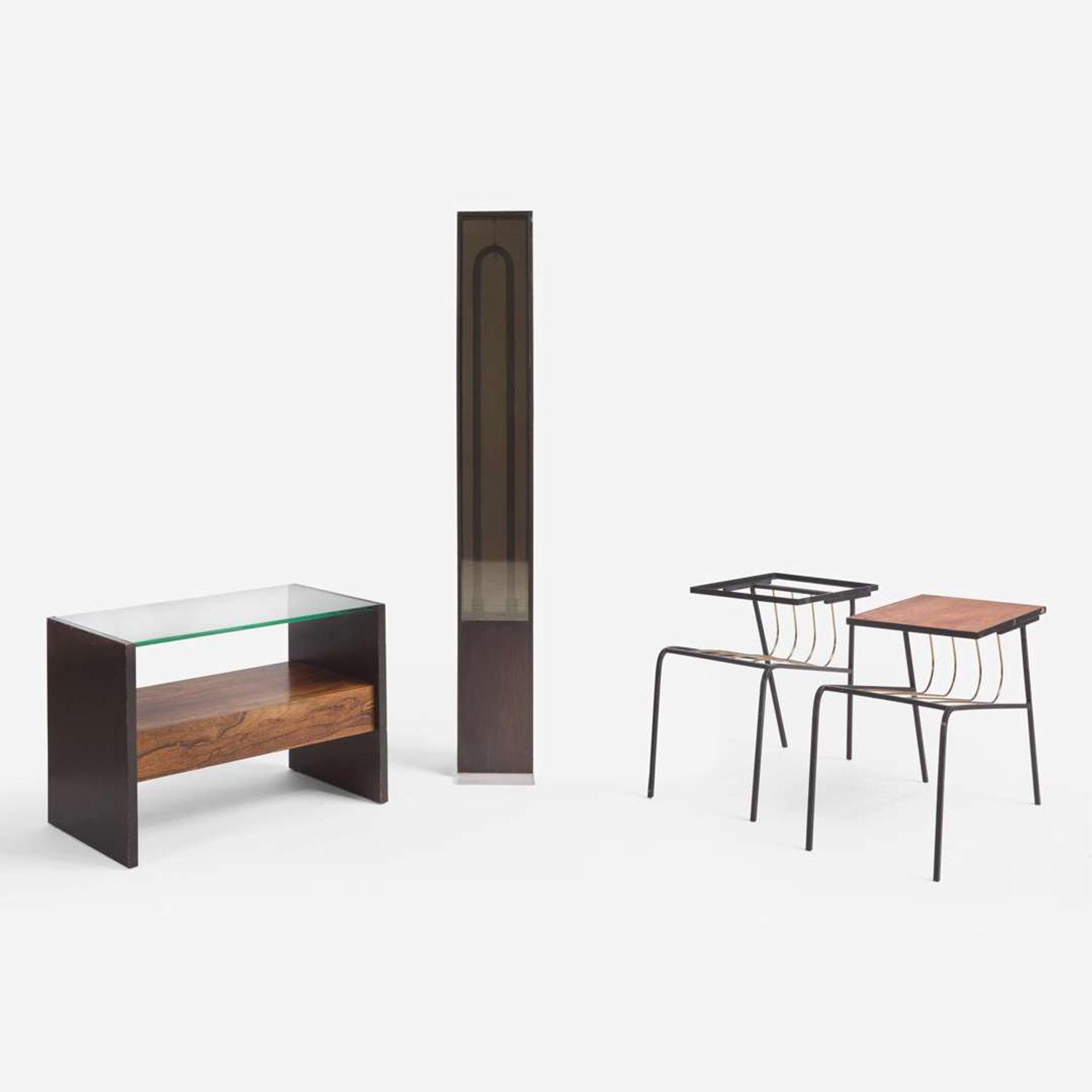 Vladimir Kagan (American, 1927-2016) Group of Side Tables and Hairpin Floor Lamp, Model 7026, Kagan-Dreyfuss, Inc. and Vladimir Kagan Designs, Inc., USA, circa 1950 and 1970