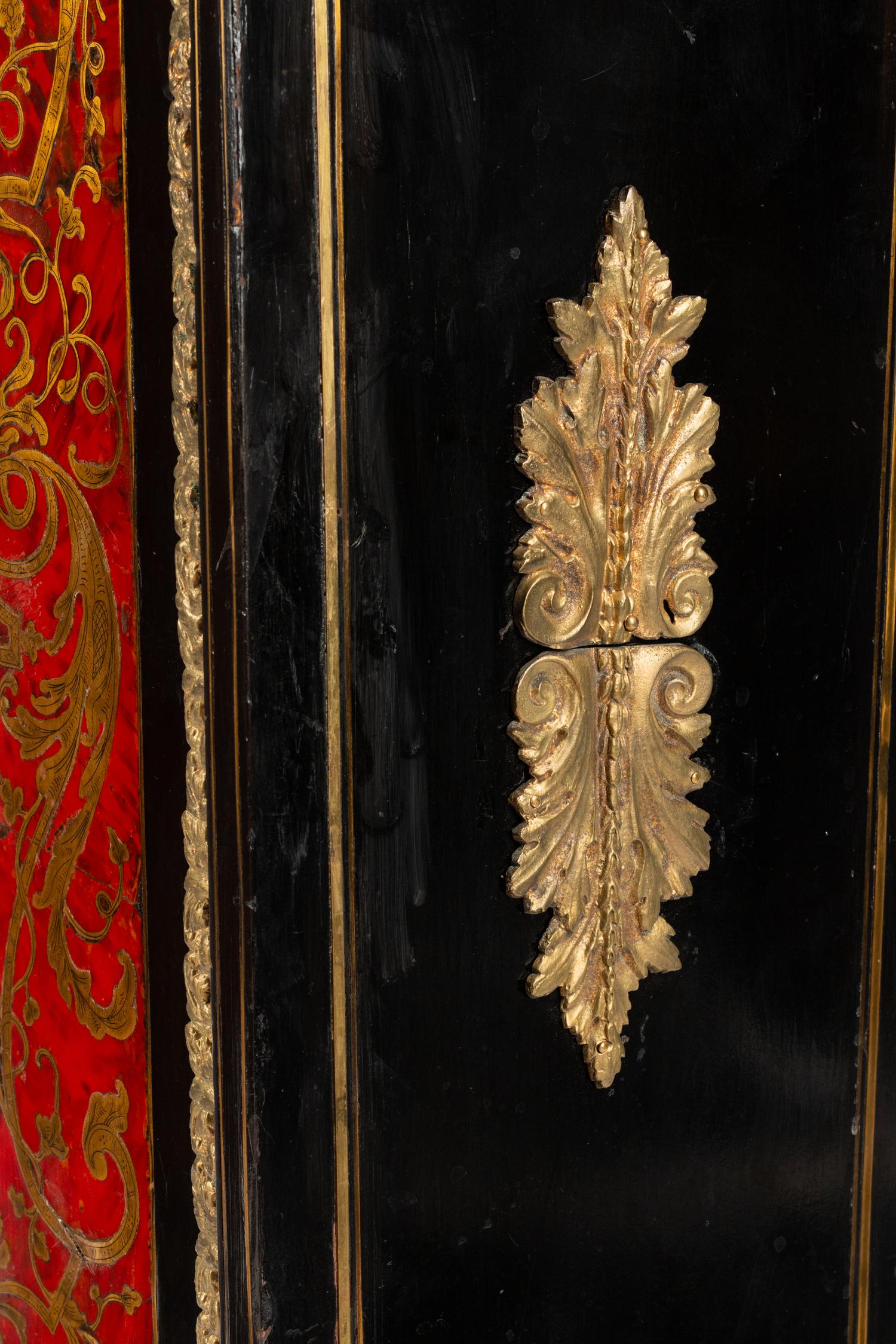 A Pair of Napoleon III Gilt Bronze Mounted Boulle Marquetry Pedestals