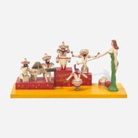 Roger Guit (French, 1899-1978) A Group of Five Carved and Painted Circus Act Dioramas