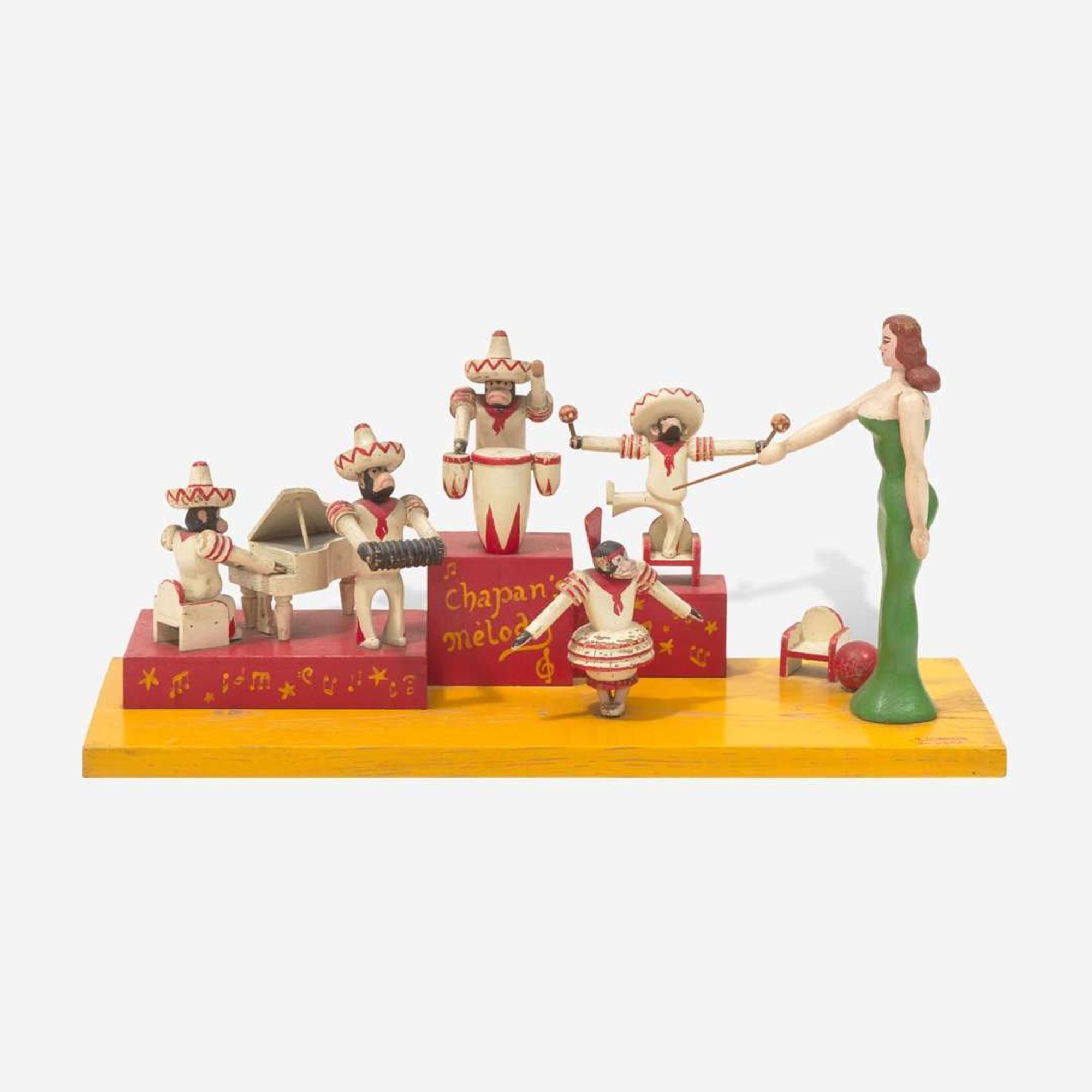 Roger Guit (French, 1899-1978) A Group of Five Carved and Painted Circus Act Dioramas