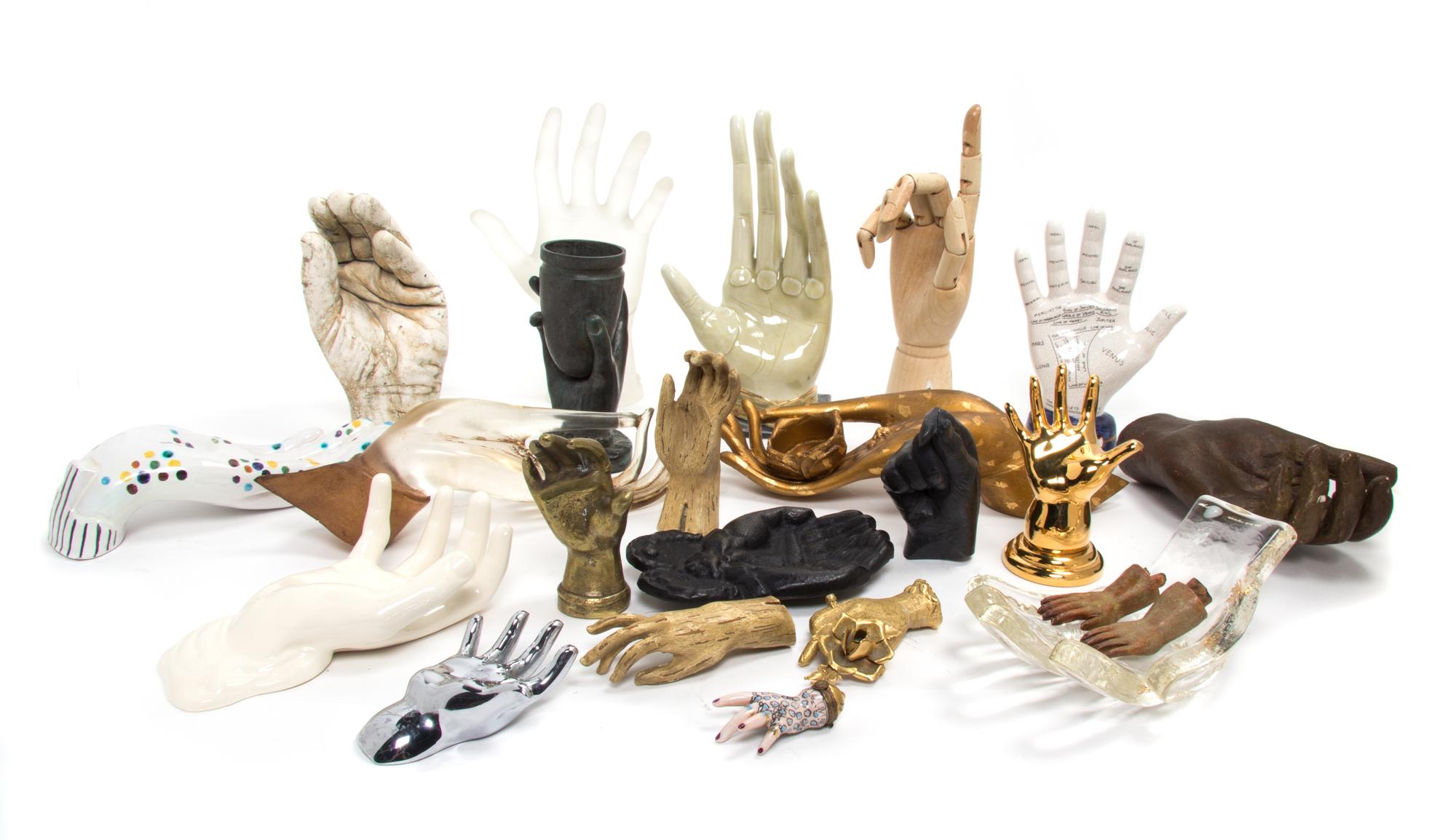 Twenty Three Models of Hands in Various Materials Length of longest 11 inches. — 19TH/ 20TH CENTURY