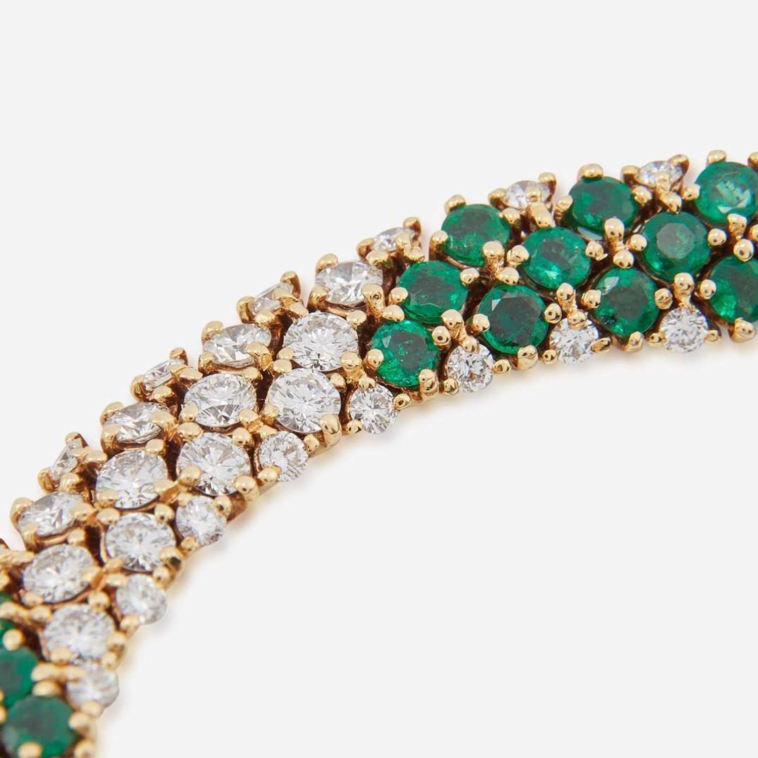An 18K Craig Drake Emerald and Diamond Bracelet Craig Drake