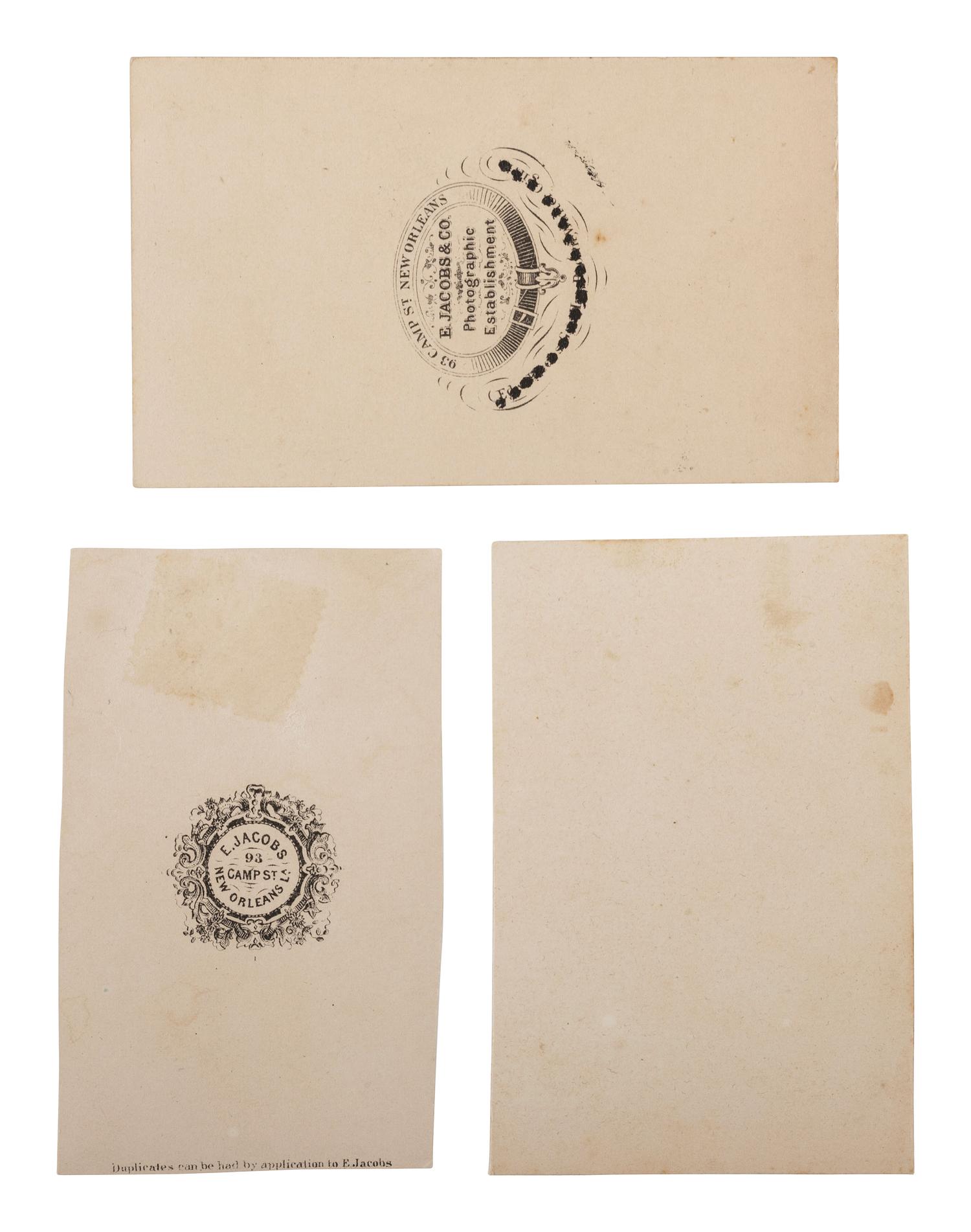 [CIVIL WAR]. A group of 3 CDVs of Union General Nathaniel P. Banks, his staff, and family.