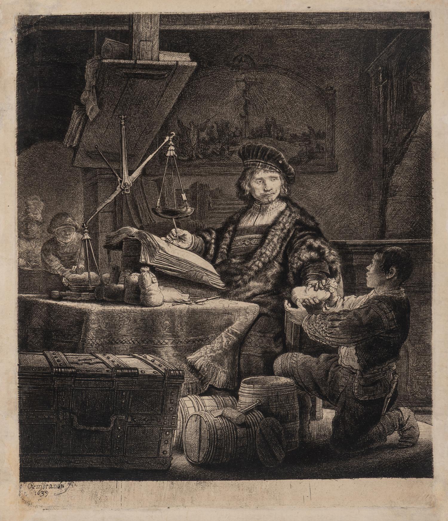 Rembrandt van Rijn (Dutch, 1606–1669) — Jan Uytenbogaert, 'The Goldweigher' , 1639