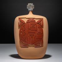 Carved Redware Pottery Vase February 1999