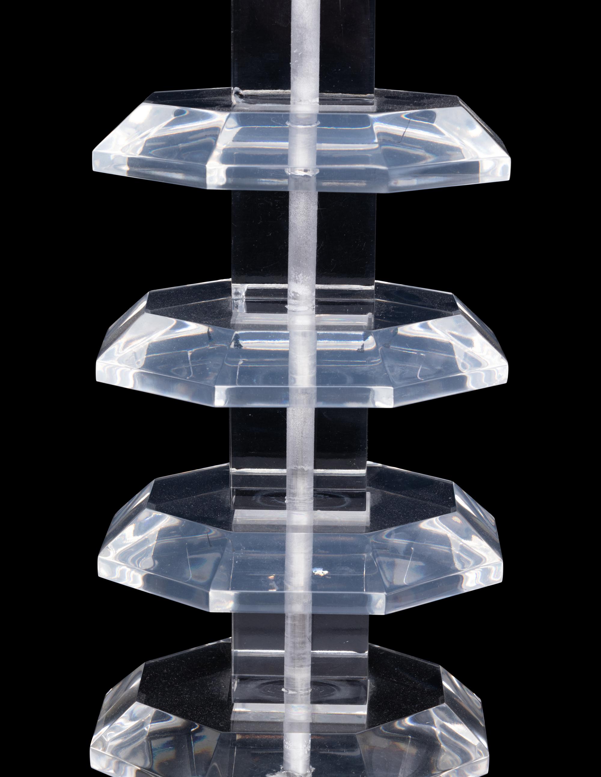 A Pair of Contemporary Acrylic Table Lamps