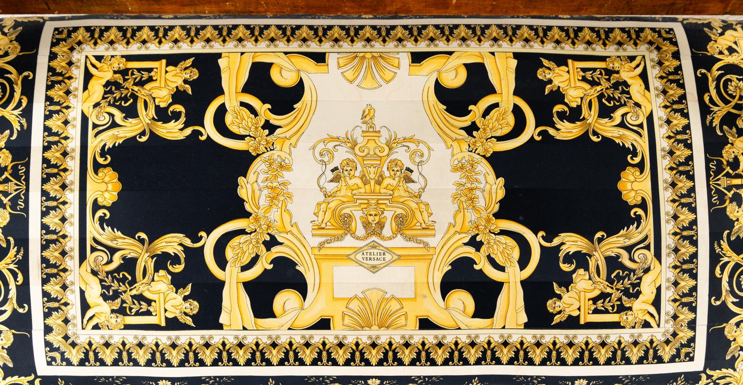 A North European Painted and Parcel Gilt Settee