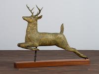 A Molded Patinated Copper Stag Weathervane