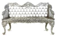 A Pair of Victorian Painted Iron Garden Benches Width 59 inches. — LATE 19TH/EARLY 20TH CENTURY